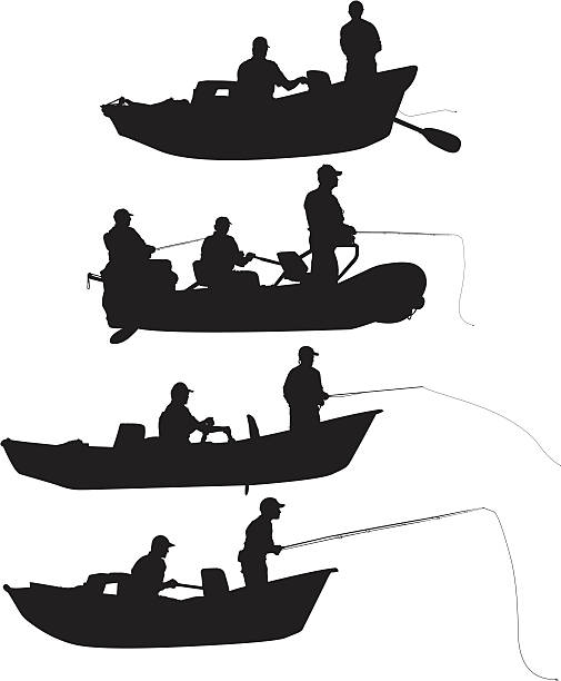 Multiple silhouettes of people fishing Multiple silhouettes of people fishinghttp://www.twodozendesign.info/i/1.png river clipart stock illustrations
