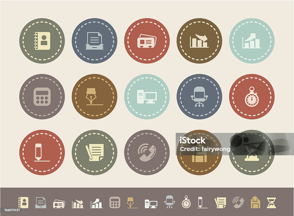 Iconos de oficina y negocios - arte vectorial de Archivo libre de derechos