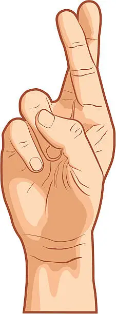 Vector illustration of Fingers Crossed