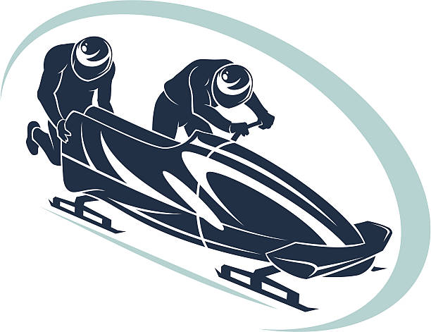 bobsleigh символ - bobsledding stock illustrations