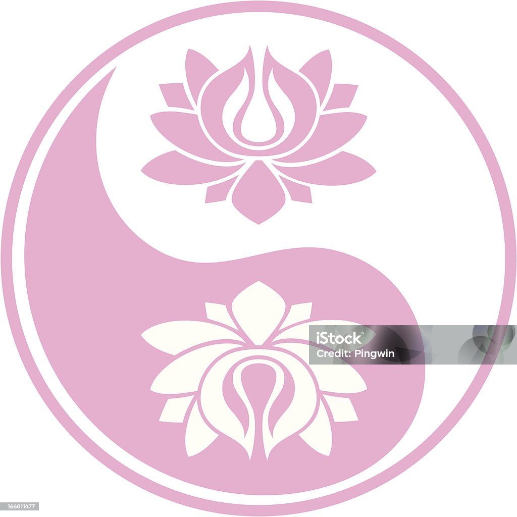 Pink lotus Yin und Yang - Lizenzfrei Ayurveda Vektorgrafik