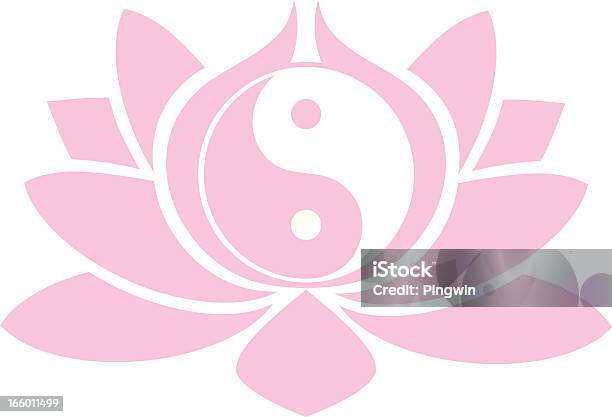 Lotus Yin Yang - Stockowe grafiki wektorowe i więcej obrazów Symbol Yin i Yang - Symbol Yin i Yang, Lotos, Kulka Yin Yang