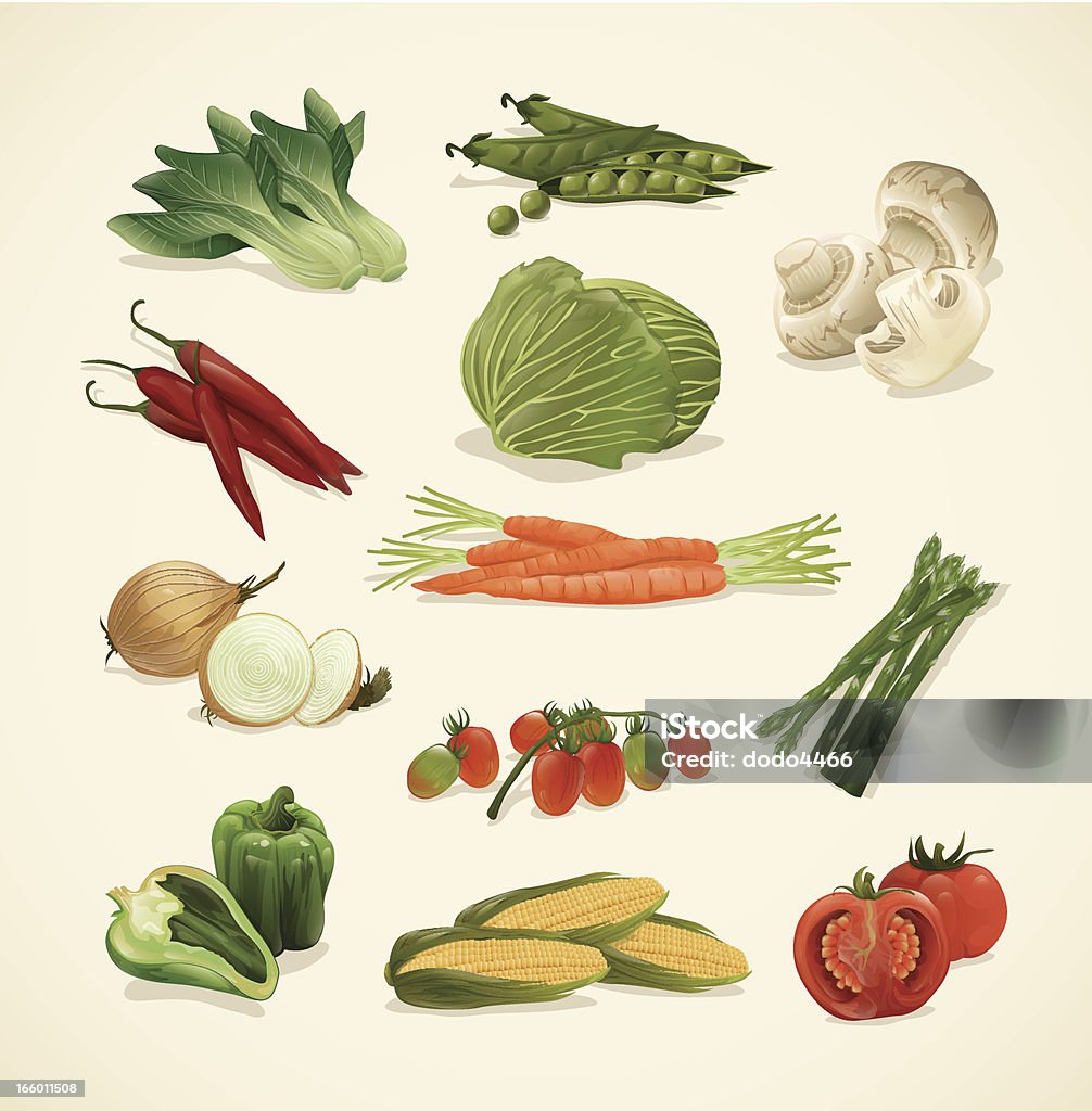 Icônes de légumes - clipart vectoriel de Haricot vert libre de droits