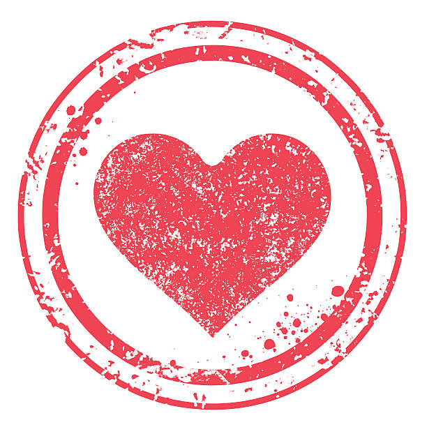 Selo de coração - ilustração de arte em vetor