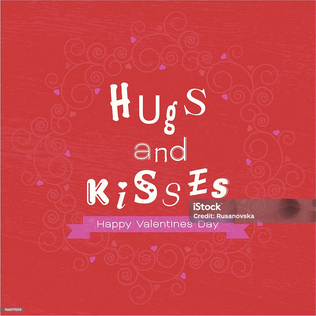 Abbraccia, bacia (saluti carta) - arte vettoriale royalty-free di Amore