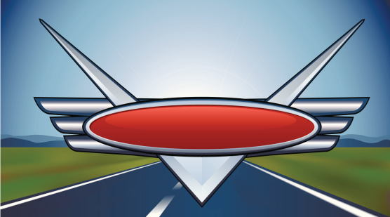 Shiny car logo with a background of a road stretching into the horizon. Files included – jpg, ai (version 8 and CS3), and eps (version 8)