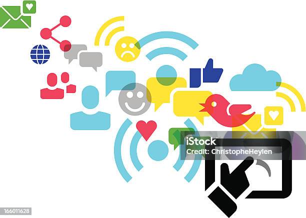 Socialmediakonzeptsymbole Stock Vektor Art und mehr Bilder von Abstrakt - Abstrakt, Brand Name Online Messaging Platform, Briefumschlag