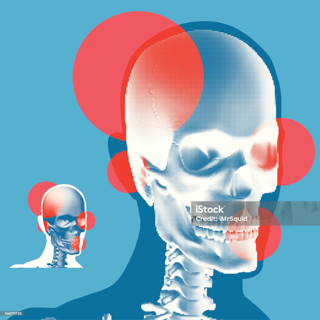 Skull Potential Injuries Stylized Skull Xray View Stock Illustration - Download Image Now ...
