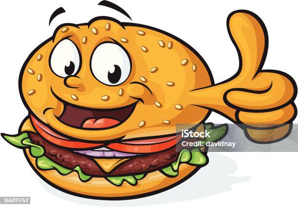 Feliz Burger - Arte vetorial de stock e mais imagens de Hambúrguer - Comida - Hambúrguer - Comida, Banda desenhada - Produto Artístico, Hambúrguer