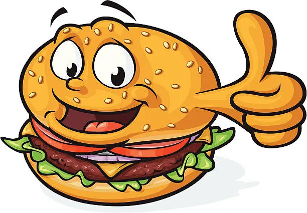 Vector illustration of Happy Burger