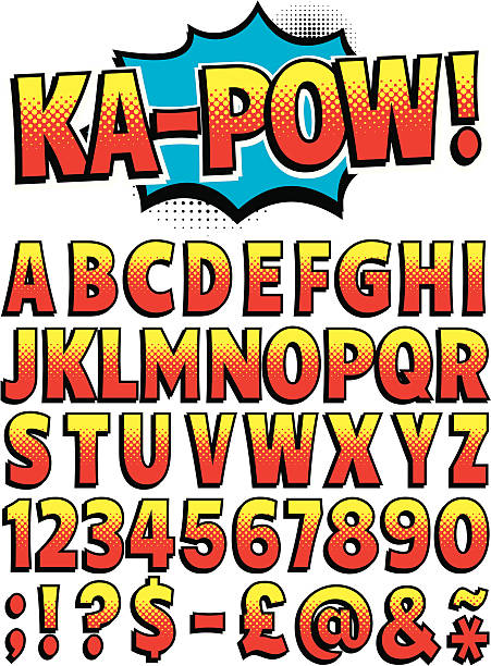stockillustraties, clipart, cartoons en iconen met cartoon font - stripboek