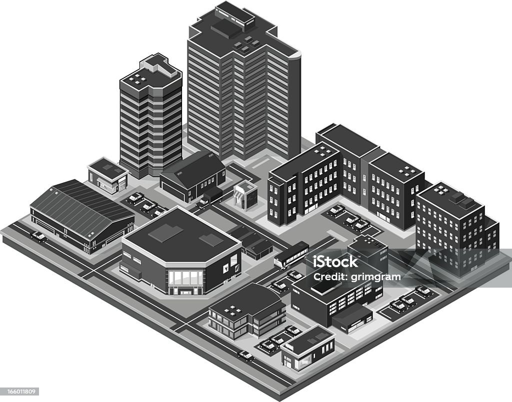 Isometric City - Grafika wektorowa royalty-free (Rzut izometryczny)