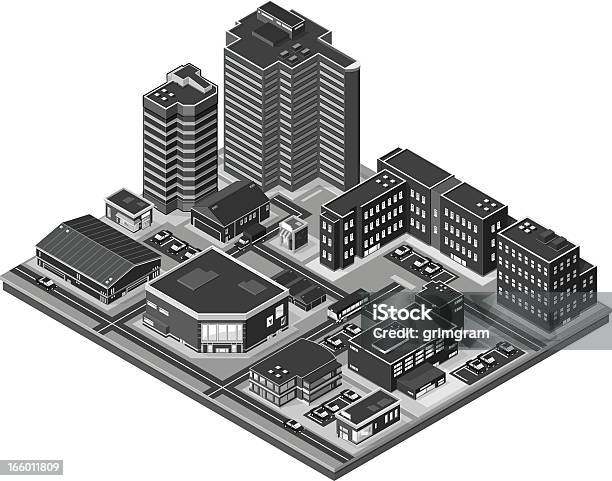 Isometric City - Stockowe grafiki wektorowe i więcej obrazów Rzut izometryczny - Rzut izometryczny, Uniwersytet, Budynek szkolny