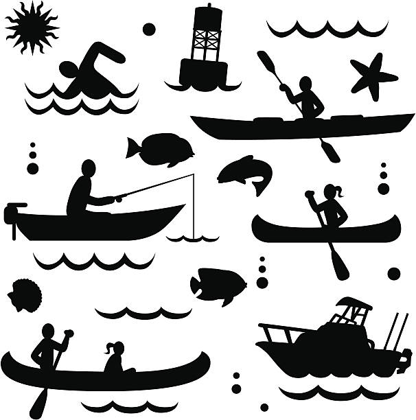 małe wakacji twoje pociechy najchętniej spędzają - nautical vessel fishing child image stock illustrations