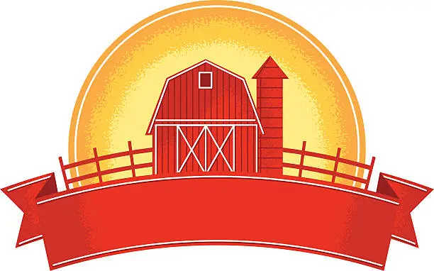Vector illustration of vintage farm badge