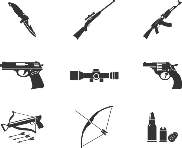 broń symbole - weapon dagger hunting hunter stock illustrations