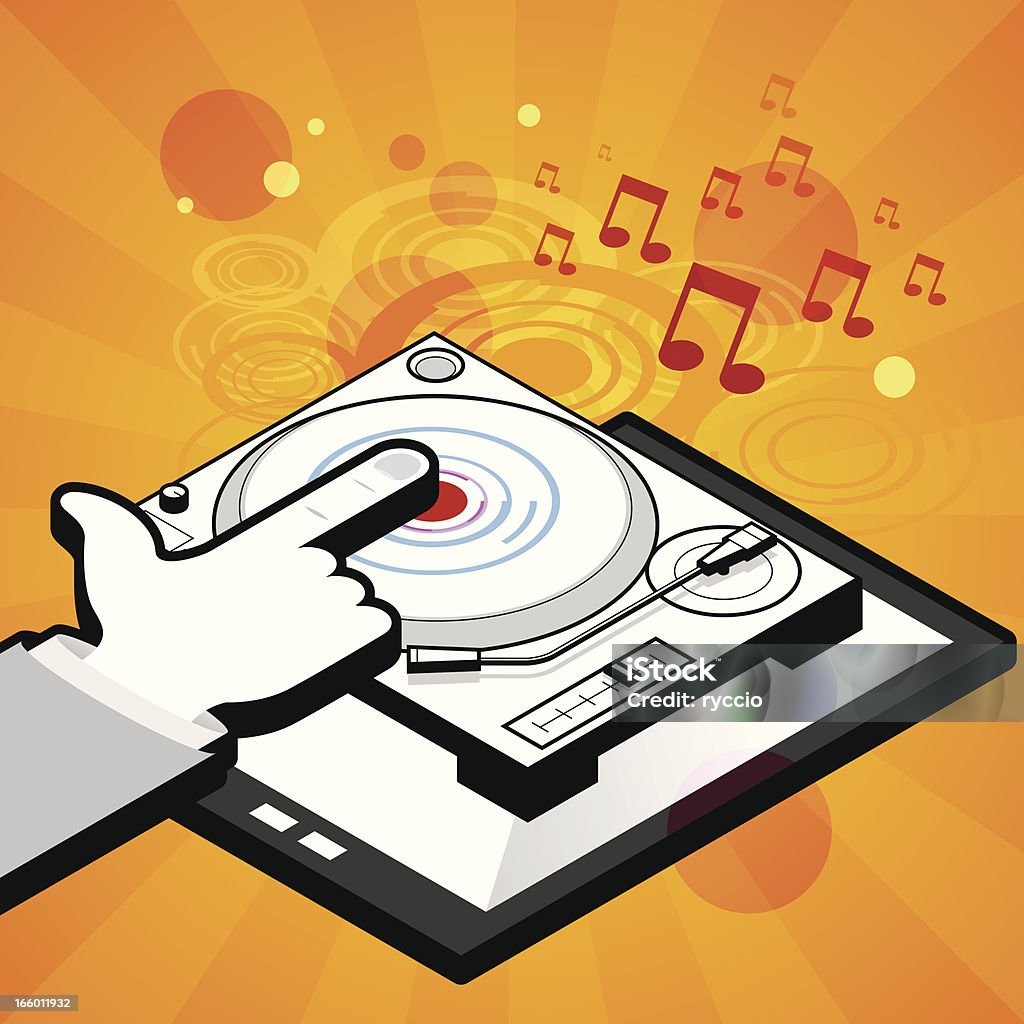 dj tablet dotykowy - Grafika wektorowa royalty-free (DJ)
