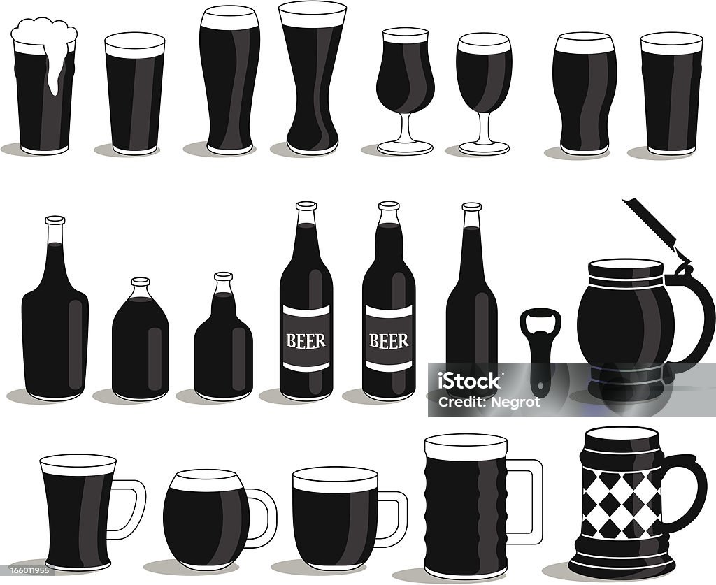 Various of alcoholics beer mug's and bottles. Beer - Alcohol stock vector