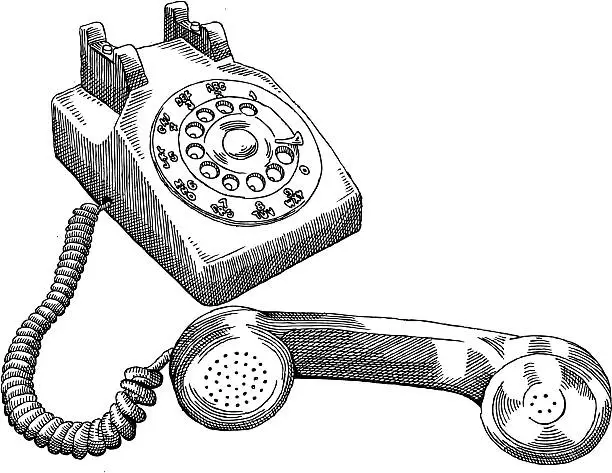 Vector illustration of Rotary Telephone