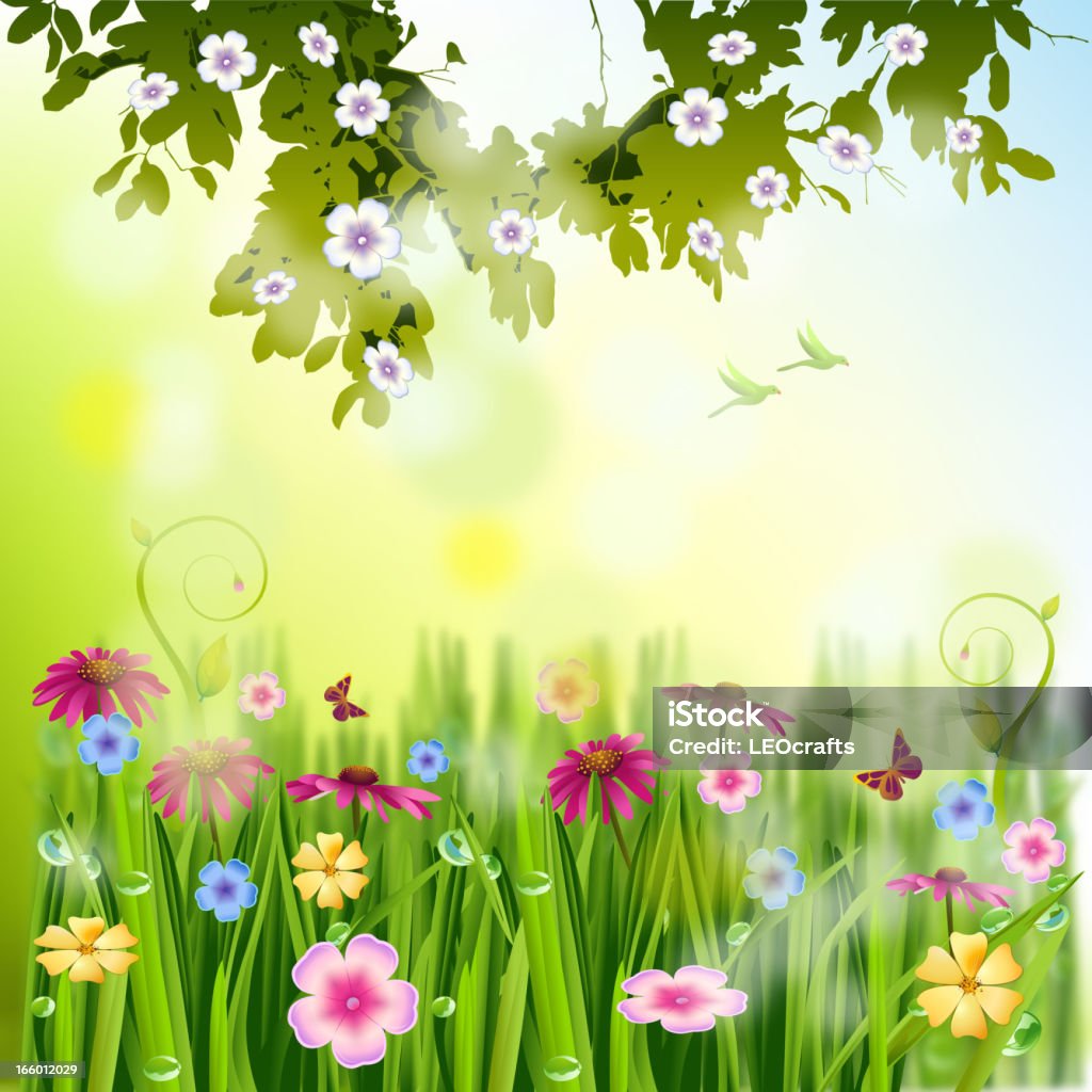 Beautiful Spring Background Stock Illustration - Download Image Now ...