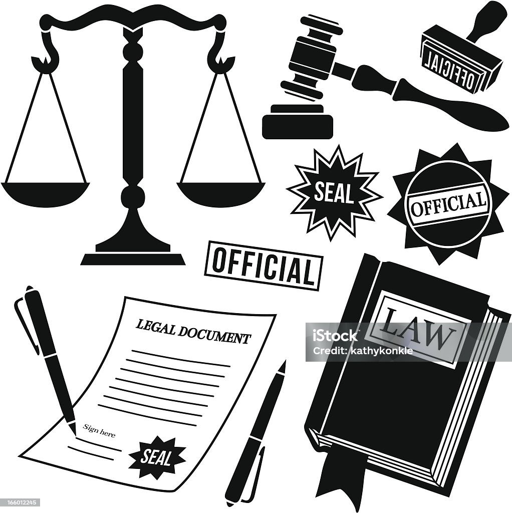 Ikony prawne - Grafika wektorowa royalty-free (Autorytet)