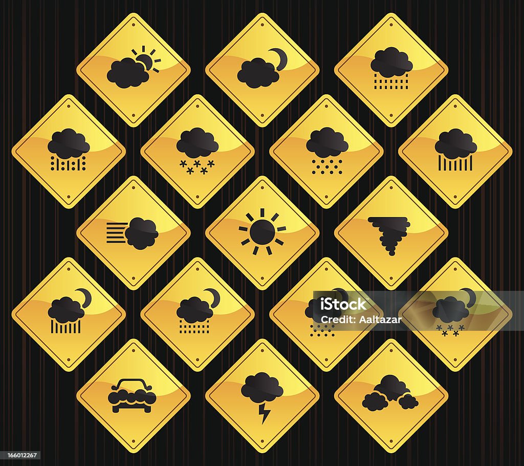 黄色の道路標識-天候 - かすみのロイヤリティフリーベクトルアート
