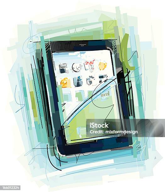 Croquis Appareil Mobile Vecteurs libres de droits et plus d'images vectorielles de Affichage digital - Affichage digital, Application mobile, Chaos