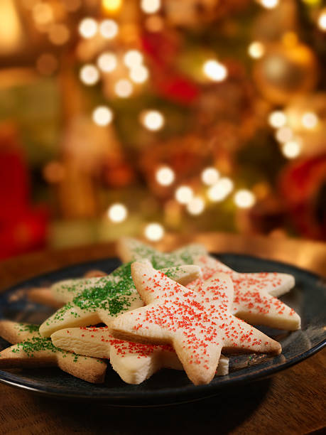星型のシュガークッキー、クリスマス時間 - star shape christmas ornament heap stack ストックフォトと画像