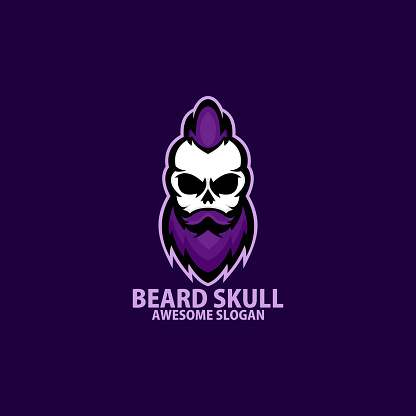 beard skull design mascot