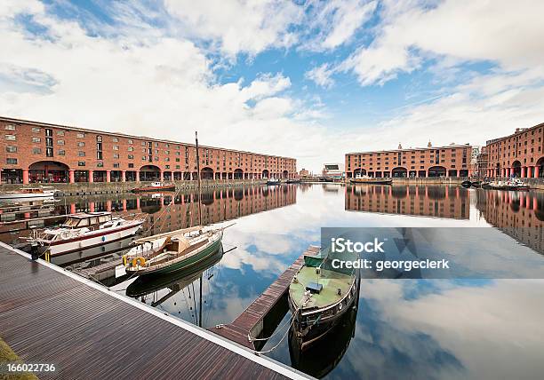 Albert Dock Reflections Stock Photo - Download Image Now - Liverpool - England, Albert Dock, Urban Skyline