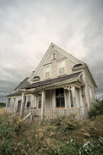 An abandoned wooden house on Prince Edward Island, Canada.