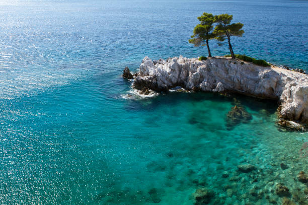 istock Inlet with blue sea in Greece 166029107