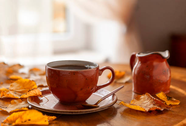 Free Stock Photo of Autumn leaves and cup of coffee in nature ...