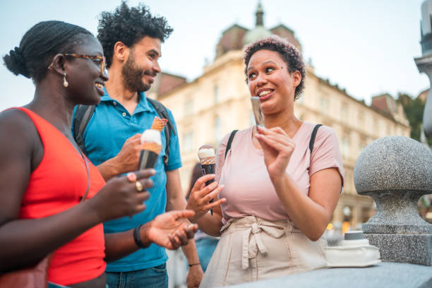 istock Multicultural Friends Having Ice Cream in the CIty 1660294929
