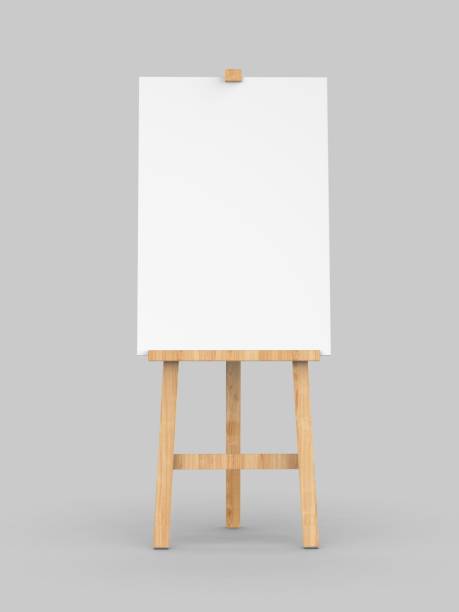 istock Easel with vertical canvas advertising banner. 1660318696