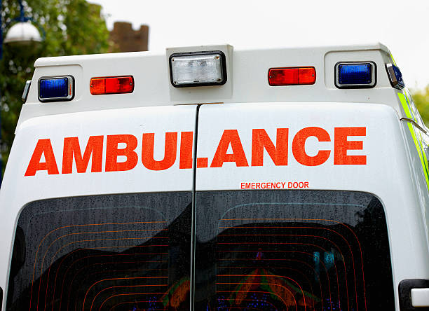 istock UK ambulance rear top in the rain 166031959