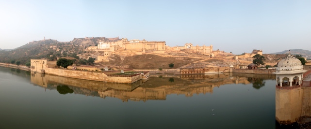 Stitched panoramic image of the Amber Fort in Jaipur