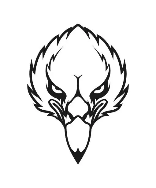 Vector illustration of Eagle head character mascot outline silhouette