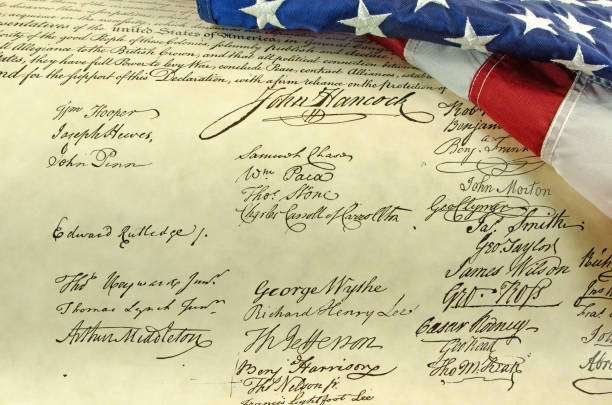istock American Flag and Declaration of Independence 166041194