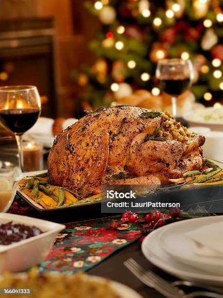 크리스마스 칠면조 석식 닭고기에 대한 스톡 사진 및 기타 이미지 - 닭고기, 크리스마스, 벽난로