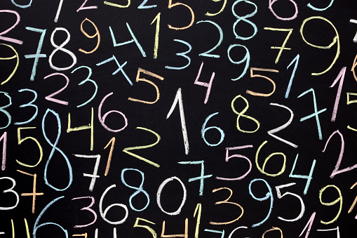 Random Numeral Collection Random Numbers Over Blackboard Stock Illustration - Download Image Now ...