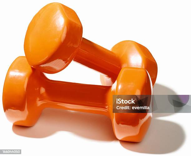 Dumbbell Weights Stock Photo - Download Image Now - Dumbbell, Exercise Equipment, Orange Color