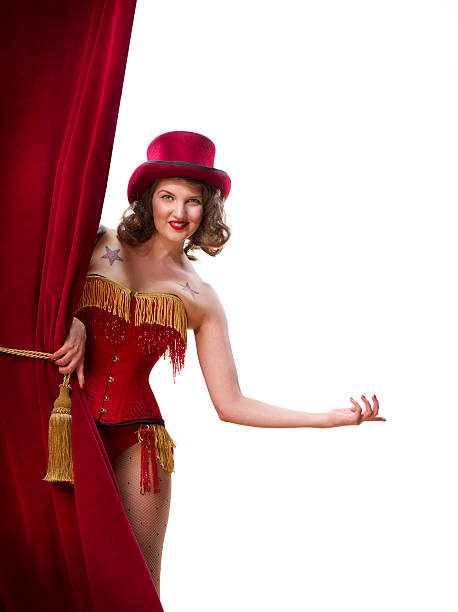 welcome to the show burlesque ringmaster points you into the show burlesque stock pictures, royalty-free photos & images