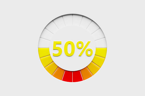 3d illustration  control panel icon with indicator  . Normal  risk concept on speedometer. Credit rating scale