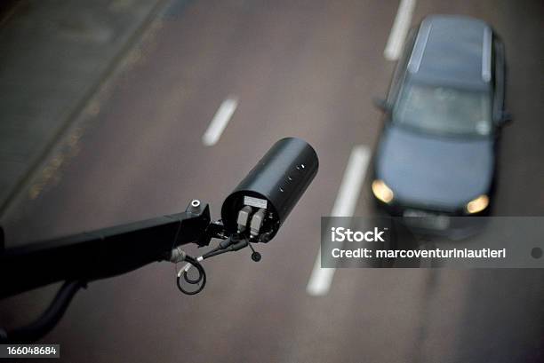 Cctv Pointing On Car View From Above Blurred Background Stock Photo - Download Image Now