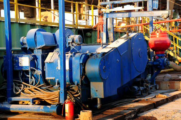 A mud pump is a reciprocating piston/plunger device designed to circulate drilling fluid under high pressure down the drill string and back up the annulus.