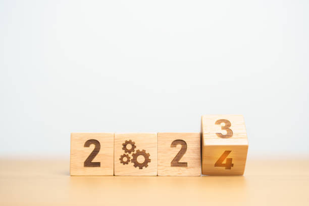 istock 2024 block with gear icon. Business Process, Team, teamwork, Goal, Target, Resolution, strategy, plan, Action, motivation, change, brainstorm and New Year start concepts 1660525382