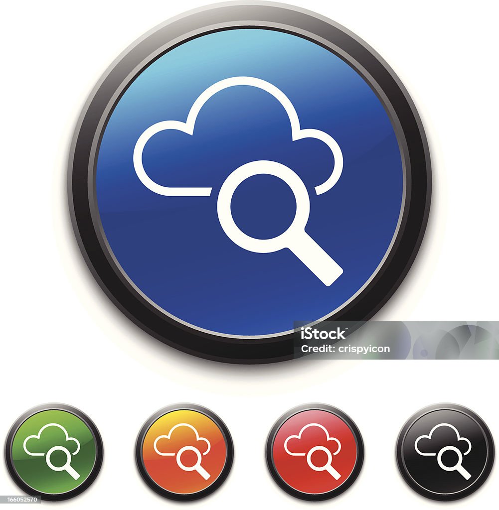 Icono de computación en nube - arte vectorial de Azul libre de derechos