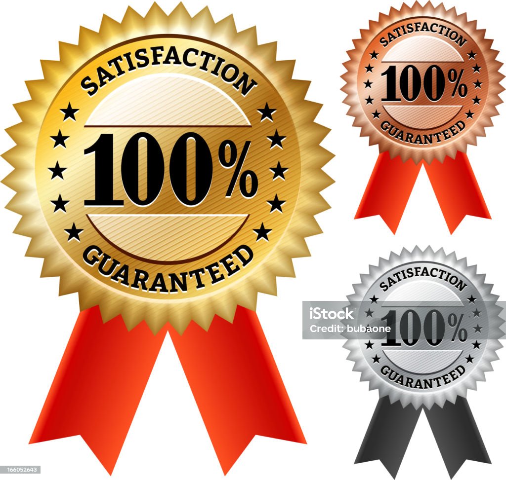 Satisfaction Guaranteed Ribbon Medal Collection Satisfaction Guaranteed Ribbon Medal Collection  Achievement stock vector