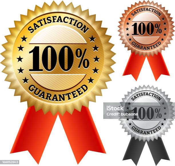 Satisfaction Guaranteed Ribbon Medal Collection Stock Illustration - Download Image Now - Achievement, Award, Award Ribbon